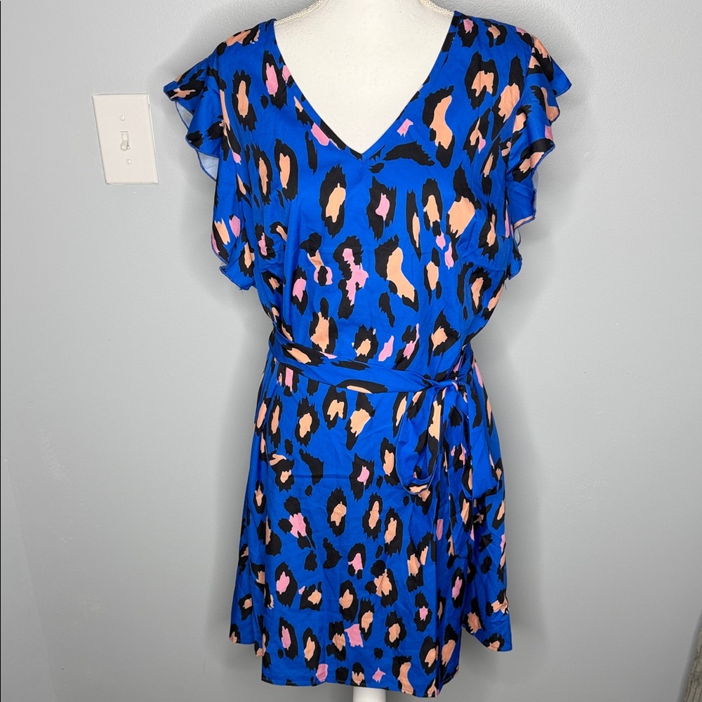 Royal Blue leopard Print dress size 1XL